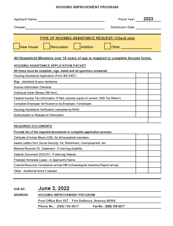 Housing Navajo Nation Division of Community Development
