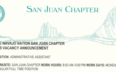 Job Vacancy – San Juan Chapter seeking Admin Asst.
