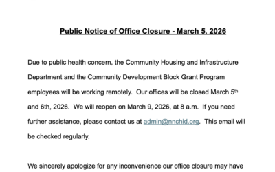 CHID Office Closure Notice